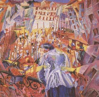 Umberto Boccioni The Noise of the Street Enters the House (mk09) France oil painting art